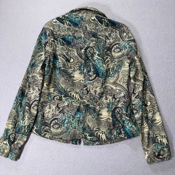 Earthy Retro Boho Stretch Jacket Small Edgy Rocker Classic Versatile Casual Arts - Picture 3 of 8